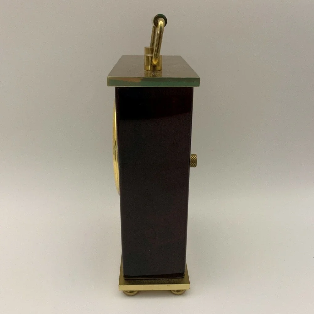 Quartz Linden Shelf Mantel Clock Brown Gold-Tone For Parts‎